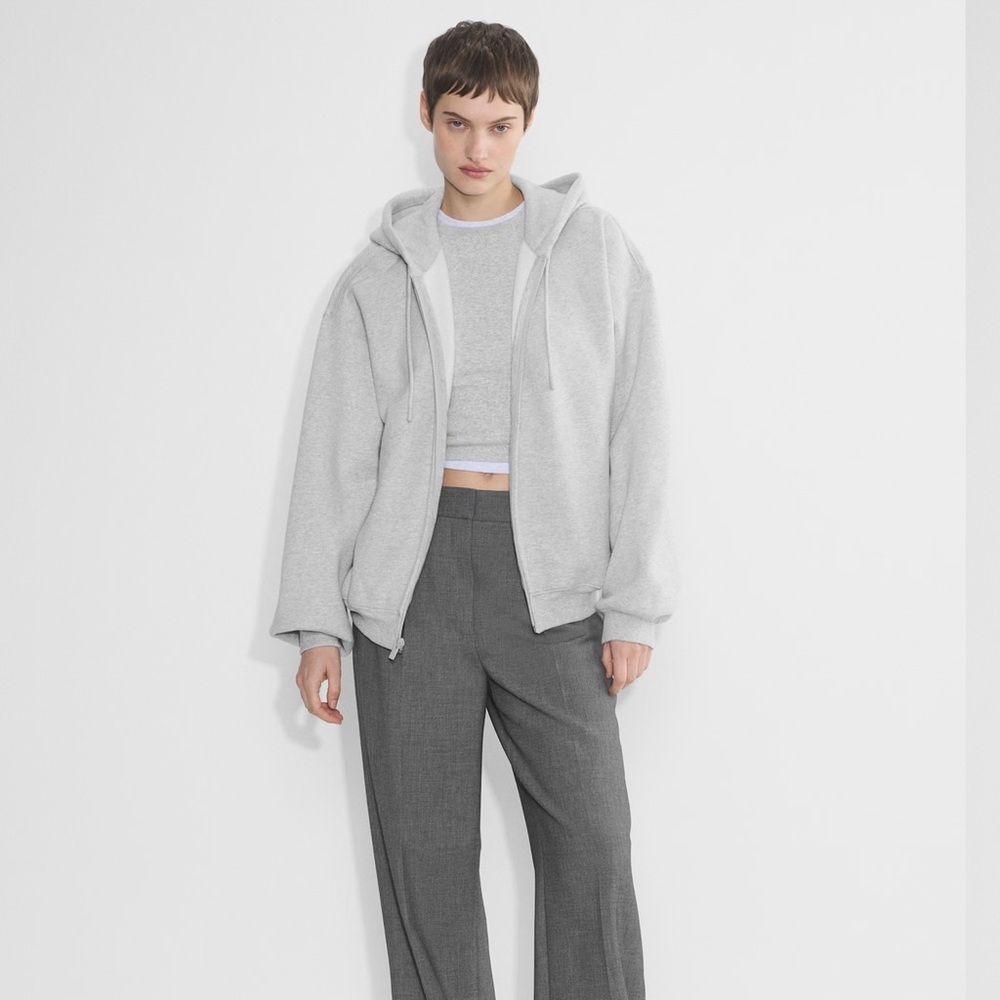 Aritzia Cozy Sweatfleece Mega Zip Hoodie Grey XL